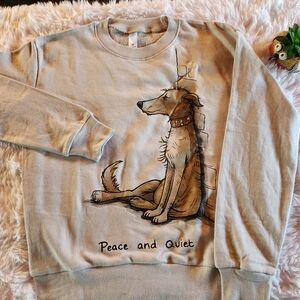 NWOT Alternative Beige Dog Graphic Sweatshirt